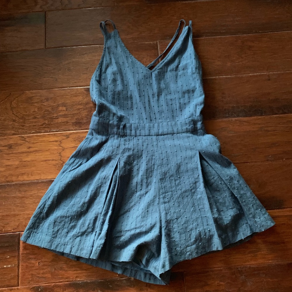 Lush Denim Cross Back Romper